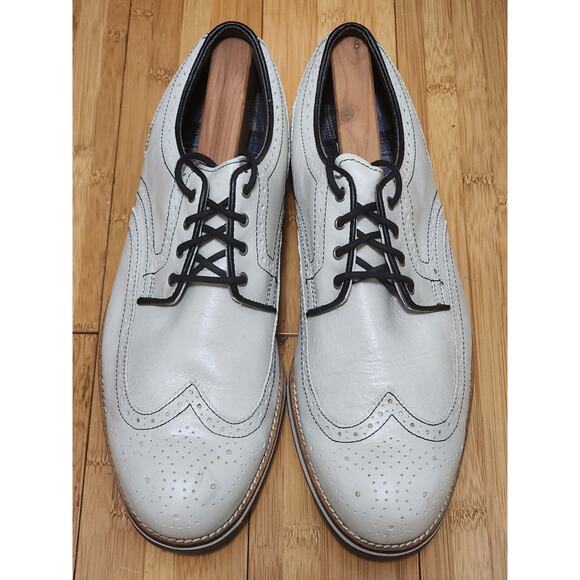 FOOTJOY FJ City 56435 Beige Golf Shoes Leather Men 11 M Waterproof Sports Spikes - Picture 4 of 10